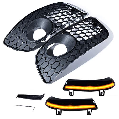 AstraDepot - Kit de luces de giro para parachoques delantero inferior y espejo retrovisor compatible...