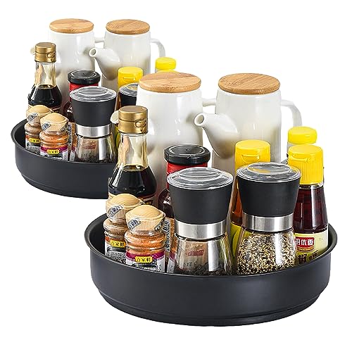 2 Paquetes Lazy Susan, Organizador de Plato Giratorio de Acero Inoxidable, Especiero Giratorio 9.8'...