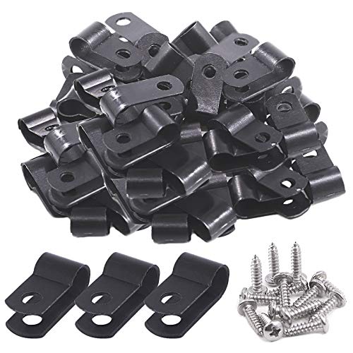 Keadic 60 abrazaderas de cable de nailon negro de 6,3 cm con tornillos de acero inoxidable,...