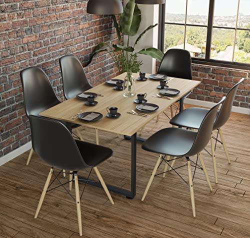 CASA FERRO Elegante Mesa de Comedor Moderno para 6 Personas diseño Minimalista Ideal para casa,...