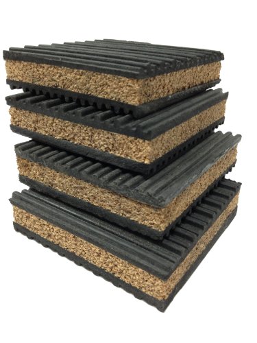 PneumaticPlus - Paquete de 4 almohadillas antivibración, 4 x 4 x 7/8, almohadillas aislantes de...