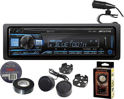 Alpine UTE-73BT Receptor de medios digitales + soporte móvil gratuito, altavoz de agudos TW600,...