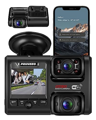 PRUVEEO Dash Cam, frontal e interior 1080P Dual FHD, procesador Novatek, monocanal 2160P, WiFi...
