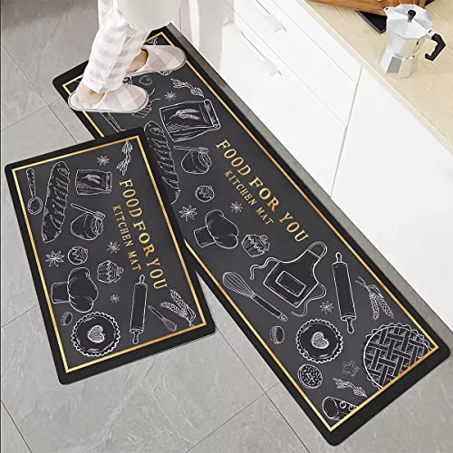 Juego de Alfombras de Cocina Alfombrillas de Cocina, 2 Piezas Tapete de Cocina Antideslizante...