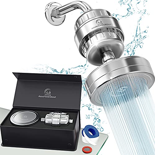 AquaHomeGroup - Juego de alcachofa de ducha con filtro de 20 etapas, filtro de ducha para agua dura,...
