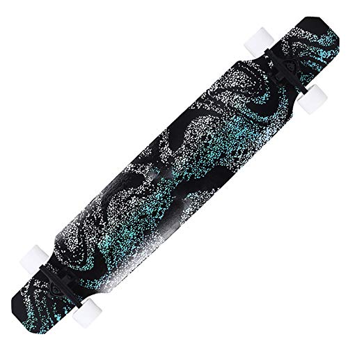 F&FSH Patineta Longboard, 46'7 + 2 Capas A-Level Maple Cuatro Ruedas Doble Inclinación Galaxy...