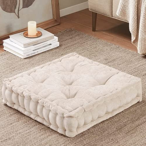 Intelligent Design - Cojín cuadrado Azza Poly Chenille para suelo, 20 x 20 x 5 pulgadas, color...