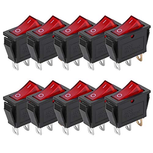Garosa Interruptor Basculante, 10 Piezas KCD3, 3 Pines, 2 Posiciones, Encendido/Apagado, Mini...