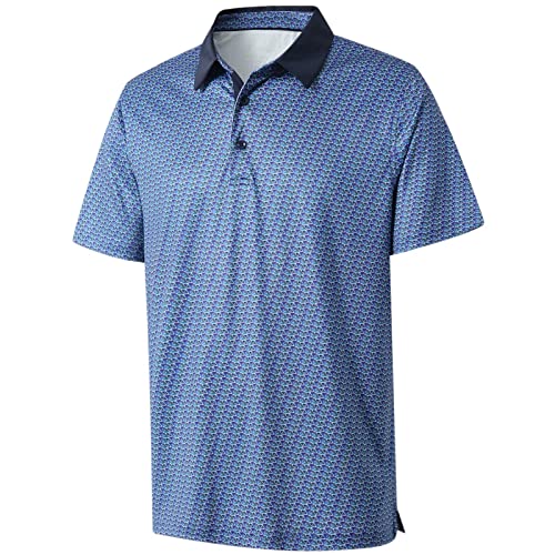 Polo de golf para hombre, ajuste seco, absorbe la humedad, rendimiento casual, de piqué sólido,...