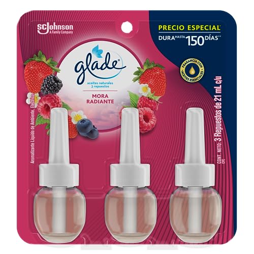 Glade Aceites Naturales, Aromatizante para Hogar, Dura Hasta 150 Días, Repuesto Econopack (3),...