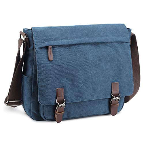 Bolsa de mensajero para hombre, estilo retro, de lona, informal, para laptop, de 13.3 a 15.6...
