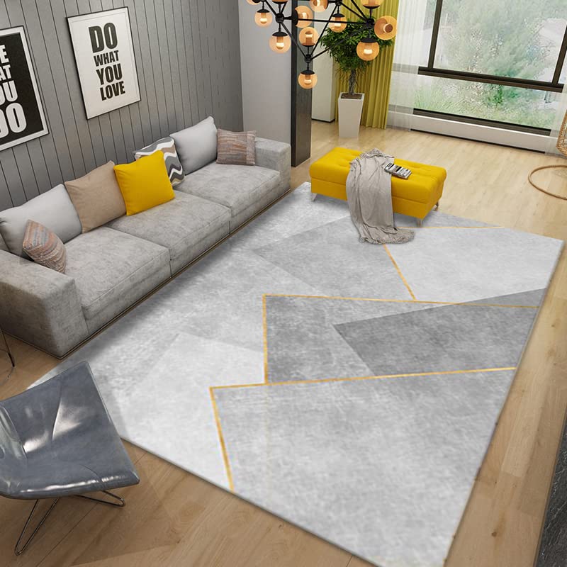 Alfombra Mullida Gris，Alfombra Decorativa para La Sala de Estar del Hogar，Alfombrilla...