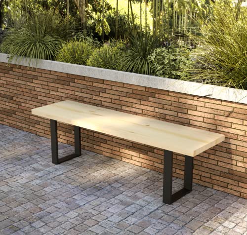 CASA FERRO Elegante Banca Resistente Exterior de Madera Maciza y Metal. Pie de Cama King Size,...