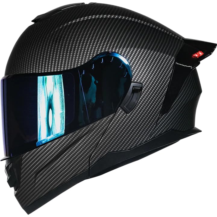 KOV Casco Zero ABATIBLE Tipo Fibra DE Carbono Certificado Dot (S)