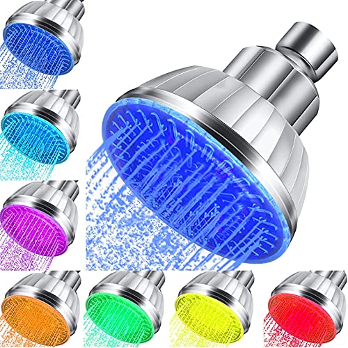 Alcachofa de ducha LED que cambia de color, Cabezal de ducha LED, 7 colores de luz que cambian...