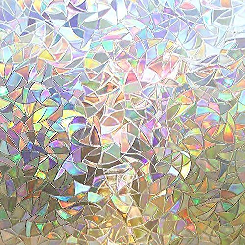 rabbitgoo Película de privacidad para Ventanas, Adhesivos para Ventanas de Arco Iris, Vinilo...